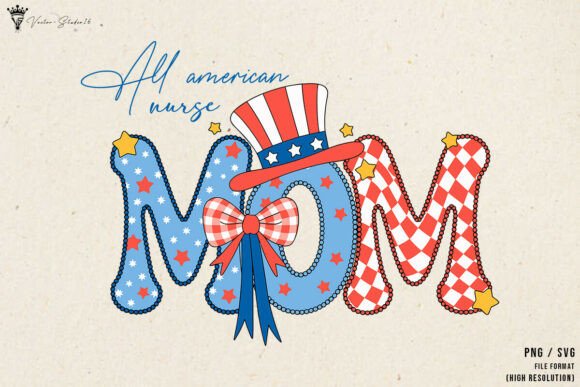 All American Nurse Mom SVG PNG Design Review