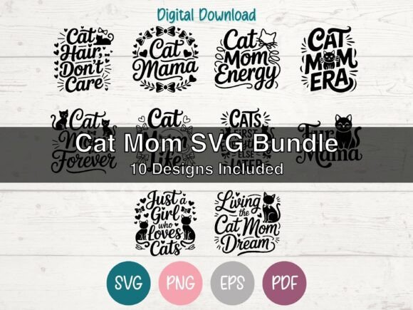 Cat Mom SVG Bundle: A Versatile Design Set