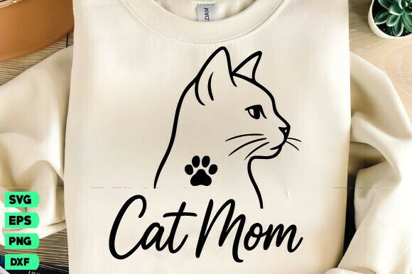 Charming Mother's Day Gift for Cat Mom SVG