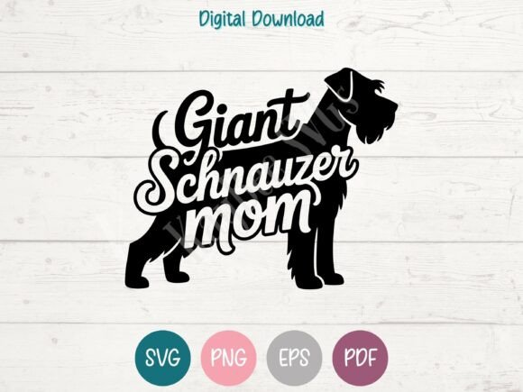 Giant Schnauzer Mom SVG for Embroidery