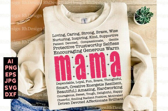 Mama Words SVG: A Versatile Design for Embroidery