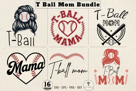 Stylish T Ball Mom SVG Bundle for Embroidery